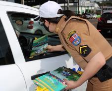 Blitz educativa sobre a Semana Nacional de Trânsito envolve PM e órgãos municipais em Pato Branco