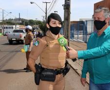 Blitz educativa sobre a Semana Nacional de Trânsito envolve PM e órgãos municipais em Pato Branco
