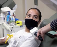 Cadetes da Polícia Militar doam sangue no Hemepar de Curitiba