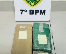 No Noroeste do estado, PM prende homem e apreende 2,6 quilos de maconha