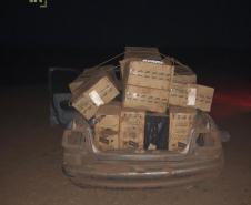 Ação da Operação Hórus resulta na apreensão de três carros carregados com cigarros contrabandeados em Guaíra (PR)