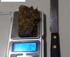 No Norte Pioneiro, PM apreende quase dois quilos de maconha e oito pessoas acabam encaminhadas