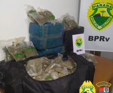 BPRv apreende quase 150 quilos de maconha e R$ 100 mil em eletrônicos no paraná