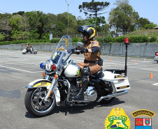 Policiais do BPRv participam de treinamento em motocicletas na Região Metropolitana de Curitiba (RMC)
