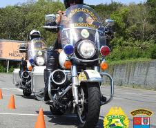 Policiais do BPRv participam de treinamento em motocicletas na Região Metropolitana de Curitiba (RMC)