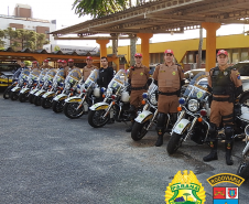 Policiais do BPRv participam de treinamento em motocicletas na Região Metropolitana de Curitiba (RMC)