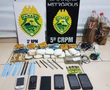 Mais de 260 caixas de vinho e droga são apreendidas pela PM no Sudoeste do estado pela Operação Metrópolis