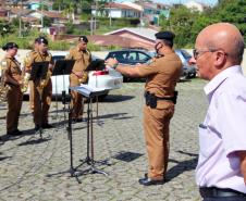 Após quase 40 anos na Reserva Remunerada, subtenente da PM recebe homenagem da Banda de Música em Curitiba