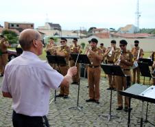 Após quase 40 anos na Reserva Remunerada, subtenente da PM recebe homenagem da Banda de Música em Curitiba