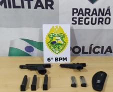 PM prende dois homens e apreende três armas de fogo no Oeste do estado