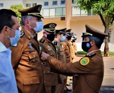 Comandante-Geral da PM recebe Medalha de Mérito do 21º BPM em Francisco Beltrão (PR)