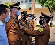 Comandante-Geral da PM recebe Medalha de Mérito do 21º BPM em Francisco Beltrão (PR)