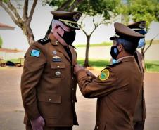 Comandante-Geral da PM recebe Medalha de Mérito do 21º BPM em Francisco Beltrão (PR)