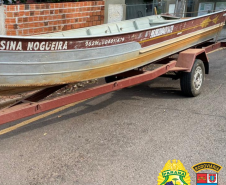 BPRv recebe uma denúncia e recupera barco e reboque furtados no Noroeste do estado