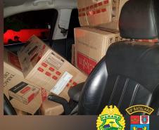 No Oeste do estado, PM apreende 705 quilos de maconha e três mil pacotes de cigarros contrabandeados