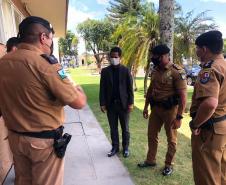 Subcomando-Geral da PM e secretário da Segurança Pública fazem visita técnica em unidades da PM e Corpo de Bombeiros em Londrina