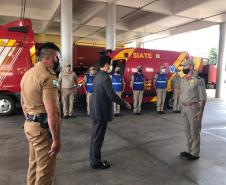 Subcomando-Geral da PM e secretário da Segurança Pública fazem visita técnica em unidades da PM e Corpo de Bombeiros em Londrina