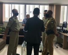 Subcomando-Geral da PM e secretário da Segurança Pública fazem visita técnica em unidades da PM e Corpo de Bombeiros em Londrina