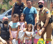 BPRv entrega presentes de Natal para crianças em Almirante Tamandaré e Itaperuçu, na RMC