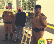 BPRv inaugura Posto Rodoviário nos Campos Gerais e homenageia policiais militares
