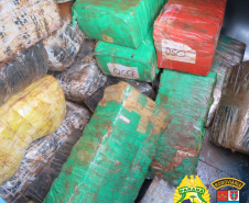 Batalhão Rodoviário faz maior apreensão de maconha no ano em Santa Helena; 4,6 toneladas de droga estavam em caminhão