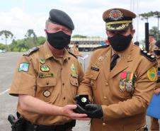 Durante solenidade, a Academia Policial Militar do Guatupê recebe novo Comandante em São José dos Pinhais, na RMC