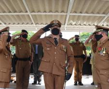 Durante solenidade, a Academia Policial Militar do Guatupê recebe novo Comandante em São José dos Pinhais, na RMC