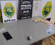 Ação integrada entre o Batalhão de Fronteira e a Polícia Civil contra o tráfico de drogas resulta em mais de 300 pedras de crack apreendidas