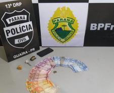 Ação integrada entre o Batalhão de Fronteira e a Polícia Civil contra o tráfico de drogas resulta em mais de 300 pedras de crack apreendidas