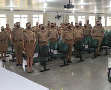 Evento marca a formatura de 28 policiais e bombeiros militares no Curso de Instrutor de Educação Física (CIEF) na APGM, em São José dos Pinhais (PR)