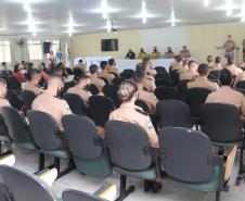 Evento marca a formatura de 28 policiais e bombeiros militares no Curso de Instrutor de Educação Física (CIEF) na APGM, em São José dos Pinhais (PR)
