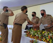 Evento marca a formatura de 28 policiais e bombeiros militares no Curso de Instrutor de Educação Física (CIEF) na APGM, em São José dos Pinhais (PR)