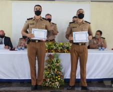 Evento marca a formatura de 28 policiais e bombeiros militares no Curso de Instrutor de Educação Física (CIEF) na APGM, em São José dos Pinhais (PR)