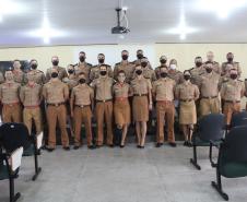 Evento marca a formatura de 28 policiais e bombeiros militares no Curso de Instrutor de Educação Física (CIEF) na APGM, em São José dos Pinhais (PR)