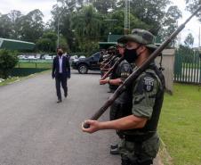 Batalhão de Polícia Ambiental recebe novo comandante durante solenidade restrita em São José dos Pinhais, na RMC