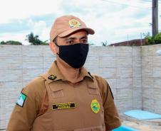 PM faz surpresa para criança aniversariante em Pontal do Paraná (PR), no Litoral