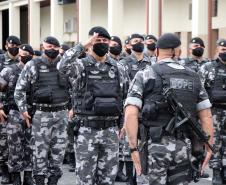 Cerca de 60 policiais do BOPE reforçam o policiamento em Curitiba e na Região Metropolitana de Curitiba (RMC)