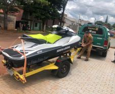 Operação da Polícia Ambiental no Sudoeste do estado recupera Jet Ski furtado e equipamentos usados em pesca ilegal