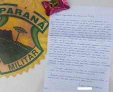Durante patrulhamento, equipe do BPTran recebe carta de agradecimento em Curitiba