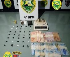 Em poucas horas, PM encaminha quatro pessoas e apreende maconha e cocaína durante ações separadas, no Noroeste do Paraná