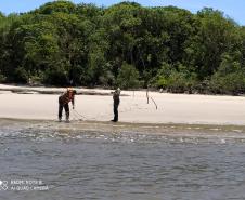 Batalhão Ambiental apreende rede de pesca na Ilha das Peças