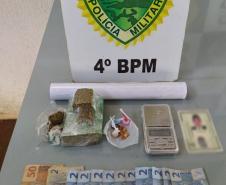PM prende dois rapazes e apreende mais de 250 gramas de drogas em Maringá, no Noroeste do estado