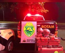BPRv apreende 18 pneus contrabandeados e mais de 37 quilos de maconha em situações distintas no Noroeste do estado