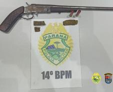 Polícia Militar apreende duas armas de fogo e encaminha seus proprietários por crimes distintos, na cidade de Medianeira (PR)