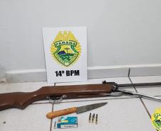 Polícia Militar apreende duas armas de fogo e encaminha seus proprietários por crimes distintos, na cidade de Medianeira (PR)