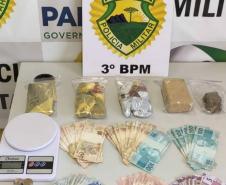 Ações da PM neste final de semana resultam em quatro encaminhamentos e mais de R$ 20 mil em prejuízo ao tráfico de drogas no Sudoeste do estado
