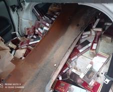 Mais de sete mil maços de cigarro contrabandeado são apreendidos pela PM em Guaíra, no Oeste