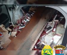 Mais de sete mil maços de cigarro contrabandeado são apreendidos pela PM em Guaíra, no Oeste