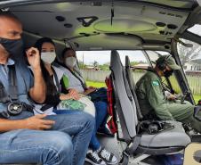 Apoio aéreo do BPMOA garante vacinação para moradores de Barra do Ararapira e Itaqui, no Litoral do estado