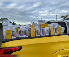 Carro com 86 celulares contrabandeados do Paraguai é apreendido pelo BPRv em Floresta (PR)